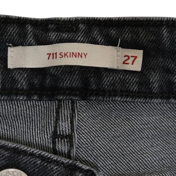 Levi's 711 Women's 27 Distressed Black Skinny Jean - Picture 9 of 11